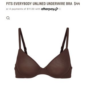 Fits everybody unlined underwire bra